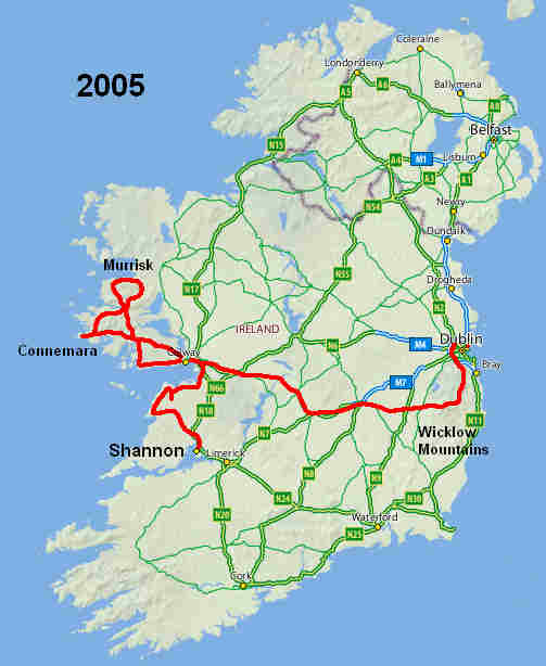 Route roadtrip ierland midden en west