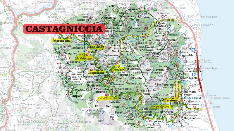 Castagniccia carte map corsica