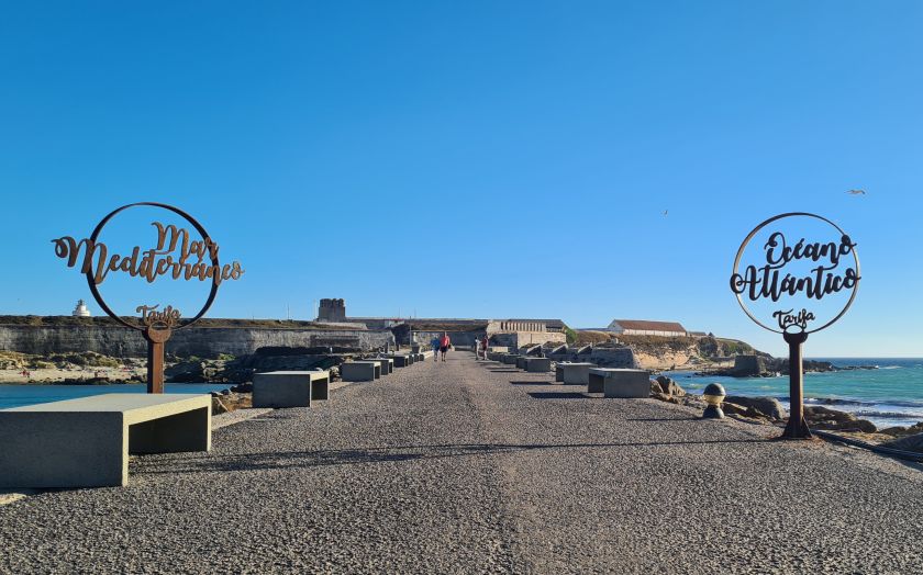 Isla de Tarifa  waterscheiding Middellandse Zee Atlantische Oceaan